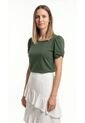 Camiseta Verde Manga Corta Para Mujer de Belife