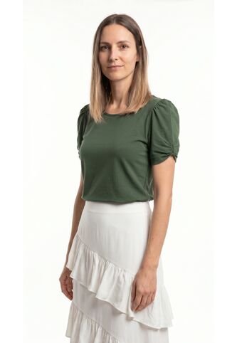 Camiseta Verde Manga Corta Para Mujer Belife