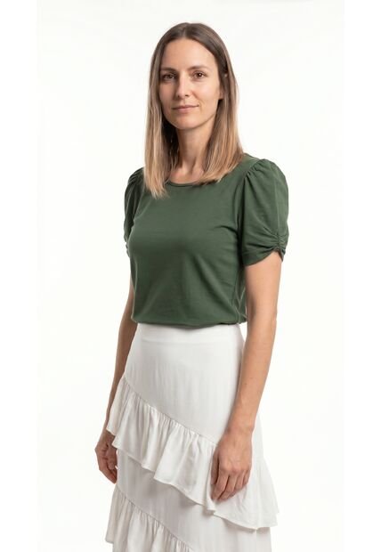 Camiseta Verde Manga Corta Para Mujer