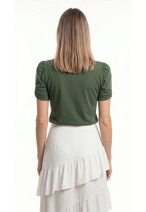 Camiseta Verde Manga Corta Para Mujer