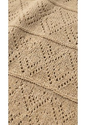 Camiseta Manga Sisa Tejido Crochet Tabaco Para Mujer