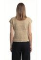 Camiseta Manga Sisa Tejido Crochet Tabaco Para Mujer de Belife