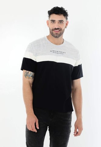 Camiseta Gris En Bloques Para Hombre Belife Belife