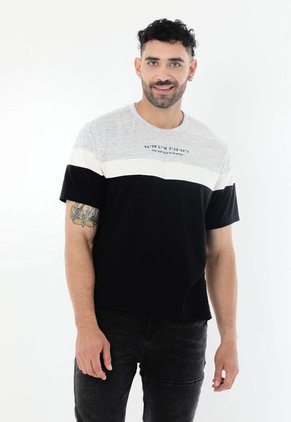 Camiseta Gris En Bloques Para Hombre Belife