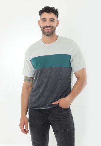 Camiseta Verde En Bloques Para Hombre Belife Belife
