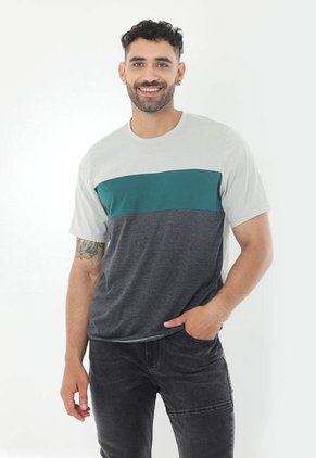 Camiseta Verde En Bloques Para Hombre Belife