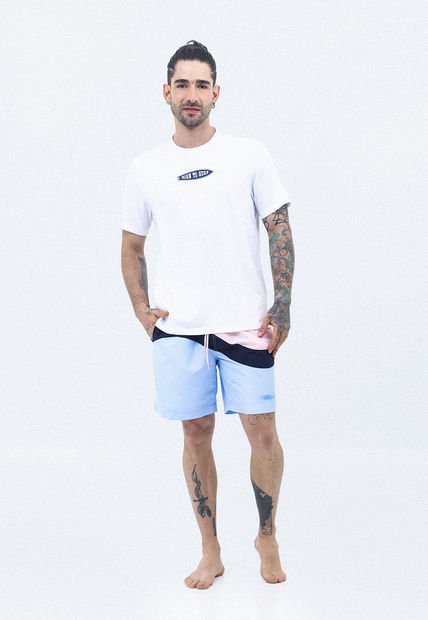 Camiseta De Playa Blanco Hueso Con Estampado Para Hombre Belife