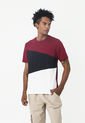 Camiseta Roja En Bloques De Color Para Hombre Belife de Belife