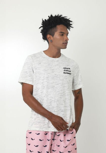Camiseta De Playa Blanca Con Estampado Frontal Para Hombre Belife