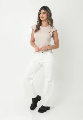Blusa Blanca Manga Sisa Con Bolero Recogido Para Mujer Belife