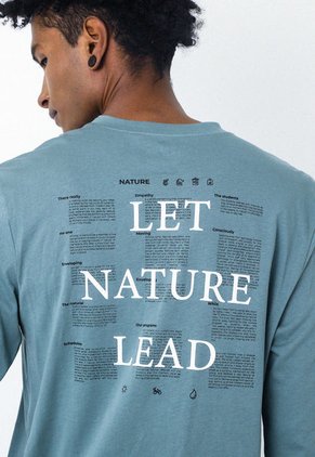 Camiseta Manga Larga Verde Con Estampado Frontal Para Hombre Belife