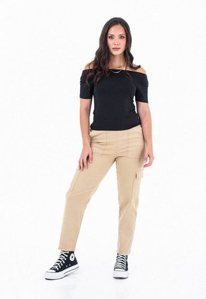 Blusa Para Mujer Negro Cuello Bandeja Amplio Para Mujer Belife