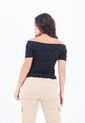 Blusa Para Mujer Negro Cuello Bandeja Amplio Para Mujer Belife de Belife