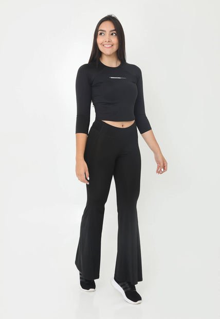 Leggings Deportivo Negro Bota Amplia Para Mujer Belife