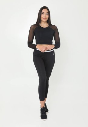 Camiseta Deportiva Negra Manga Larga En Maya Para Mujer Belife