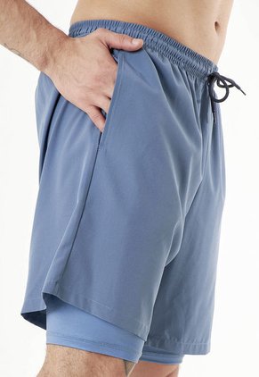 Pantaloneta Con Ciclista Azul Para Hombre