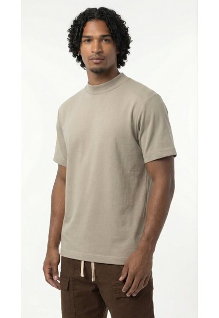 Camiseta Café Manga Corta Para Hombre