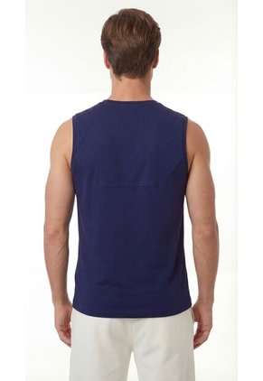 Camiseta Deportiva Manga Sisa Azul Para Hombre