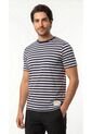 Camiseta Blanca Con Líneas Azules Para Hombre de Belife