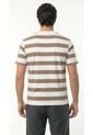 Camiseta Ivory A Rayas Café Manga Corta Para Hombre de Belife