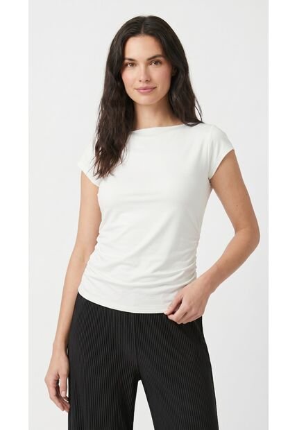 Camiseta Blanca Manga Sisa Para Mujer