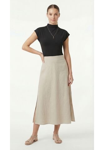 Blusa Negra Manga Sisa Cuello Alto Mujer Belife