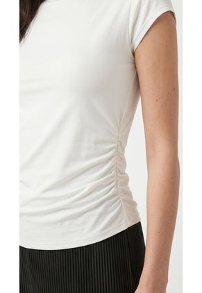 Camiseta Blanca Manga Sisa Para Mujer