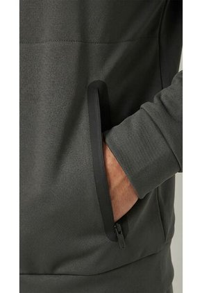 Chaqueta Deportiva Gris Con Capucha Para Hombre