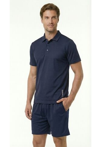 Camiseta Polo Deportiva Azul Para Hombre Belife