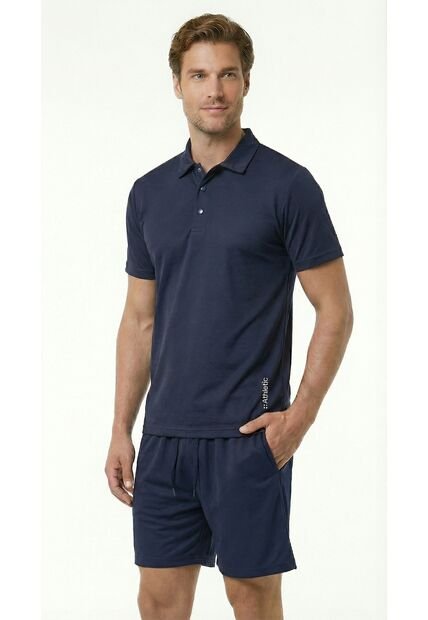 Camiseta Polo Deportiva Azul Para Hombre
