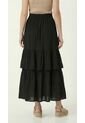 Falda Larga Negra Con Cinturón Para Mujer de Belife
