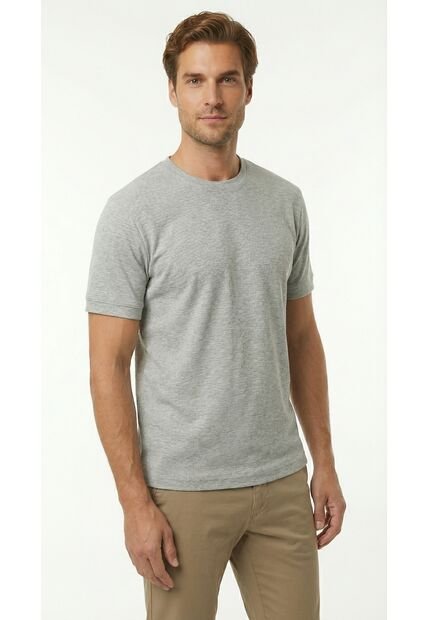Camiseta Gris Manga Corta Para Hombre