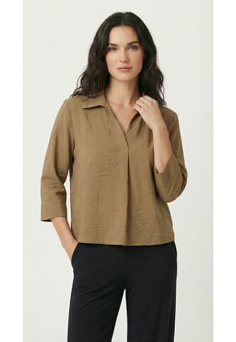 Blusa Manga 3/4 Café Para Mujer Belife