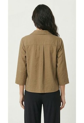 Blusa Manga 3/4 Café Para Mujer