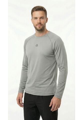 Camiseta Deportiva Manga Larga Gris Para Hombre Belife