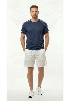 Camiseta Deportiva Azul Manga Ranglán Para Hombre