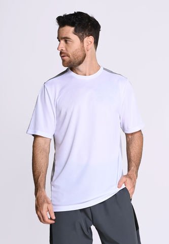 Camiseta Manga Corta Blanca En Poliéster Para Hombre Belife