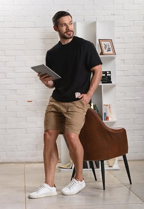 Bermuda Cargo Café En Algodón Para Hombre