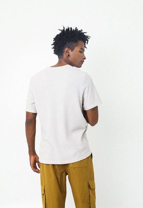 Camiseta Café Con Cuello Redondo Henley Para Hombre Belife