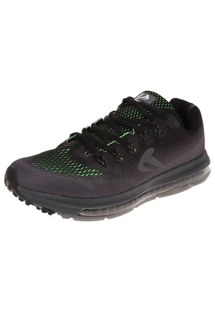 Tenis Lifestyle Negro-Gris-Verde Neón BEQUEM