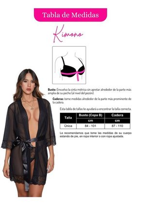 Kimono Bata Levantodara En Satín Para Dama - Bésame