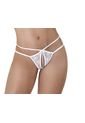 Pantie Tanga Brasilera Ajustable Con Abertura - Bésame-Blanco de Besame