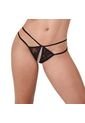 Pantie Tanga Brasilera Ajustable Con Abertura - Bésame-Negro de Besame