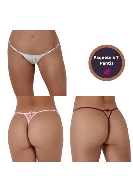 Panties Tanga Brasilera Paquete Con 7 En Encaje - Bésame - Compra Ahora |  Dafiti Colombia