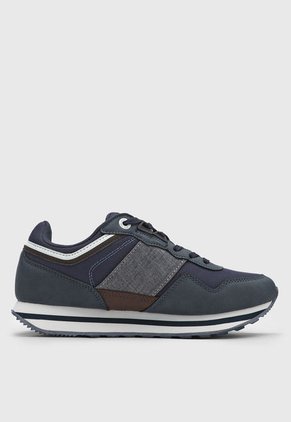 Tenis Lifestyle Azul Navy-Marrón-Blanco Beverly Hills Polo Club Fix