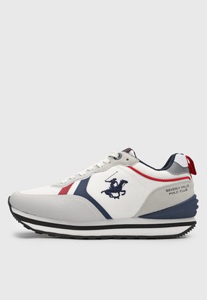 Tenis Lifestyle Blanco-Azul Navy-Rojo Beverly Hills Polo Club Rush
