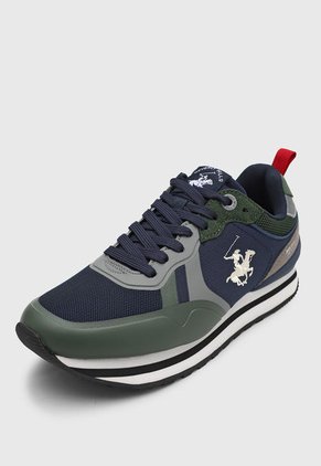 Tenis Lifestyle Azul Navy-Verde Oliva-Gris Beverly Hills Polo Club Rush