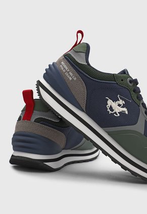 Tenis Lifestyle Azul Navy-Verde Oliva-Gris Beverly Hills Polo Club Rush