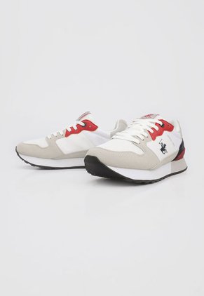 Tenis Lifestyle Blanco-Beige-Rojo Beverly Hills Polo Club Reign
