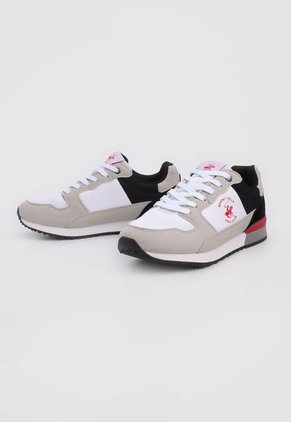 Tenis Lifestyle Gris-Blanco-Negro-Rojo Beverly Hills Polo Club Aces
